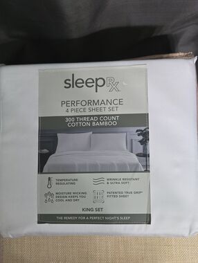 $200 Retail Performance 4-Piece Cotton Bamboo Sheet Set in White